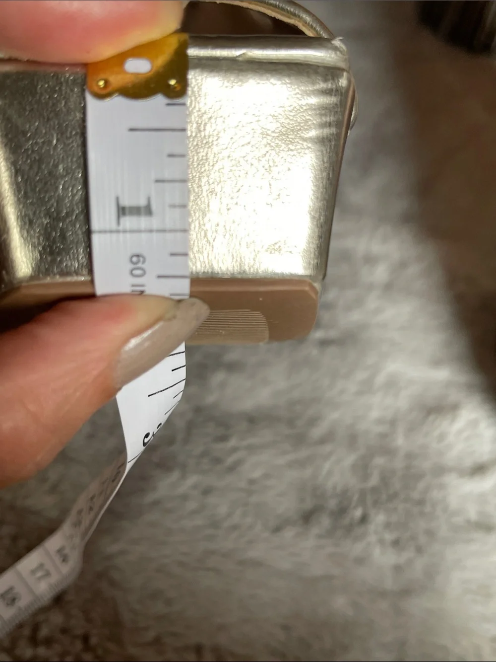 Qupid Metallic Gold Peep-Toe Platform Heels